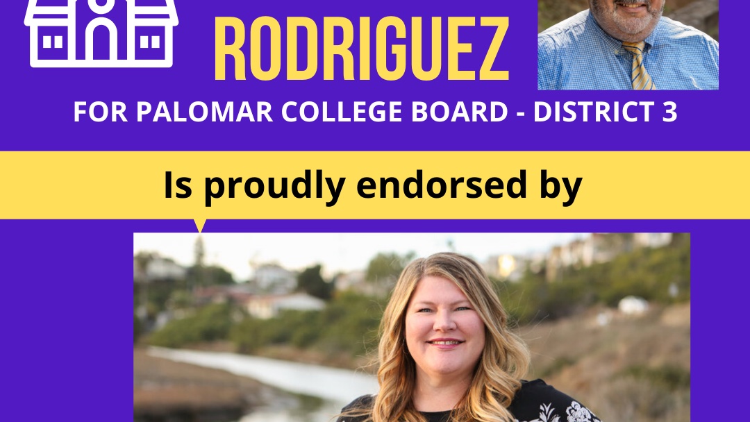 I'm truly honored to receive the endorsement of my Assemblymember. Thank you <a href="/tashaboerner/">Tasha Boerner</a>  for your support. Learn more at rodrriguezforpalomar.org