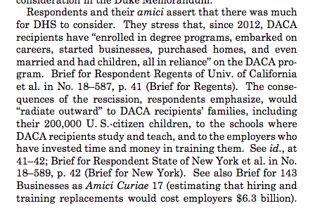 David_J_Bier's tweet image. Wow. So the Supreme Court's DACA decision cites me, albeit indirectly. cato.org/blog/ending-da…