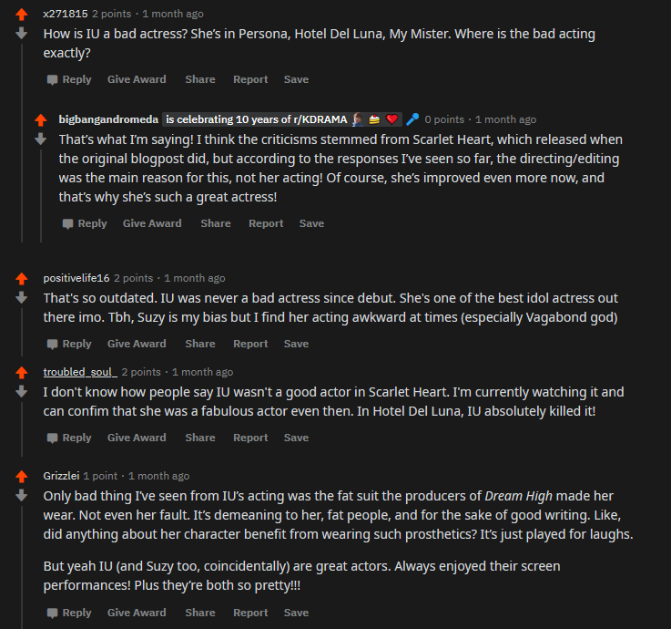 Kdrama fans praising&commnting on IU as an Actress [Part2]*Reminder that every commenter is entitled to their opinions. https://www.reddit.com/r/KDRAMA/comments/gf6dmx/iu_as_an_actress_hotel_del_luna/