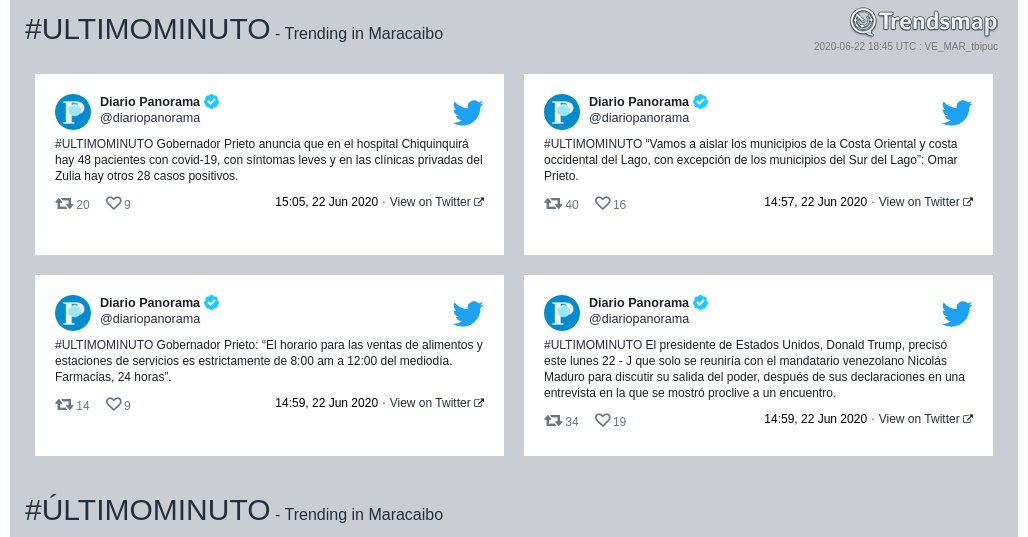 TrendsMaracaibo's tweet photo. #ultimominuto es ahora una tendencia en #Maracaibo

https://t.co/bxIQz3NbRs https://t.co/BS35Uc3cP0