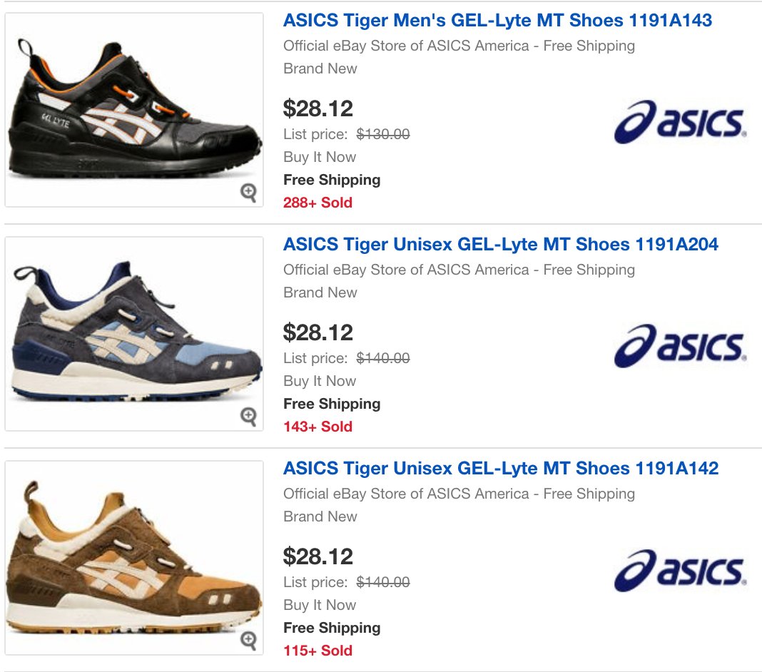 ebay asics america