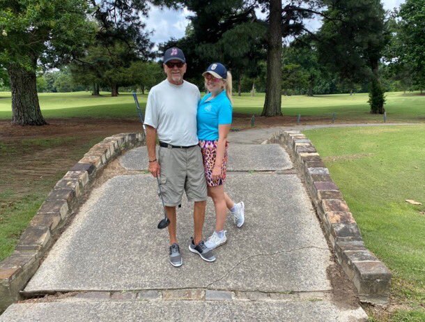 kbcommish's tweet photo. Had a fabulous FD weekend in Memphis with Jessie and soon to be son-in-law Chris - and besides extending our FD golf tradition and while exercising social distancing and wearing our masks when out in public we had great take out from Gus fried chix and ribs from Blues City Cafe; https://t.co/CsFW1Cdpwi
