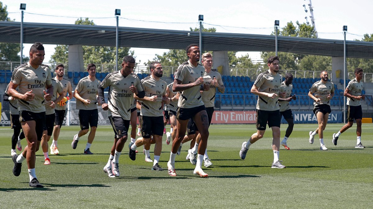 Los jugadores del Real Madrid, en el último entrenamiento (Foto: RM).