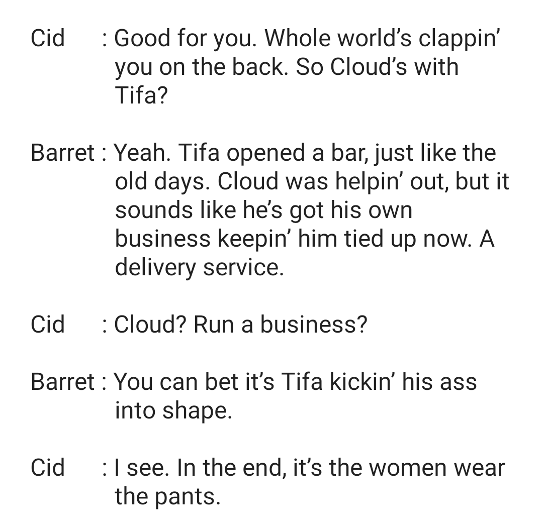 [OTWTAS Case of Barret]"I see. In the end, it's the women wear the pants."