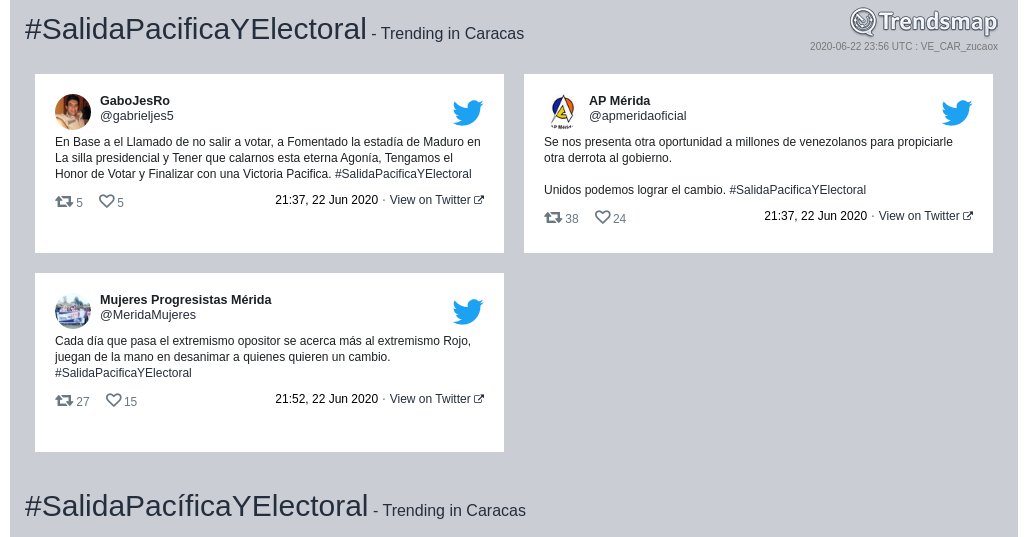 #salidapacíficayelectoral es ahora una tendencia en #Caracas

trendsmap.com/r/VE_CAR_zucaox
