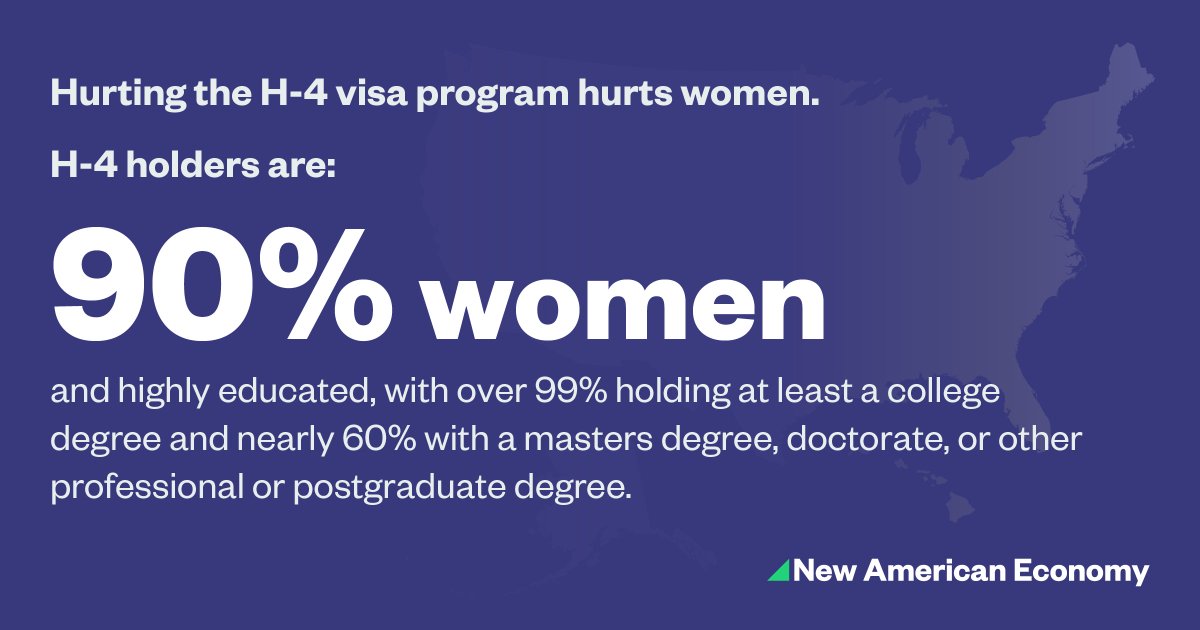As of 2018, there are more than 90,000 H-4 visa holders with work permits and about 75% of whom are gainfully employed. We are cutting our nose off to spite our face by barring entry to thousands of highly educated spouses prepared to enter the workforce immediately!   #H4EAD