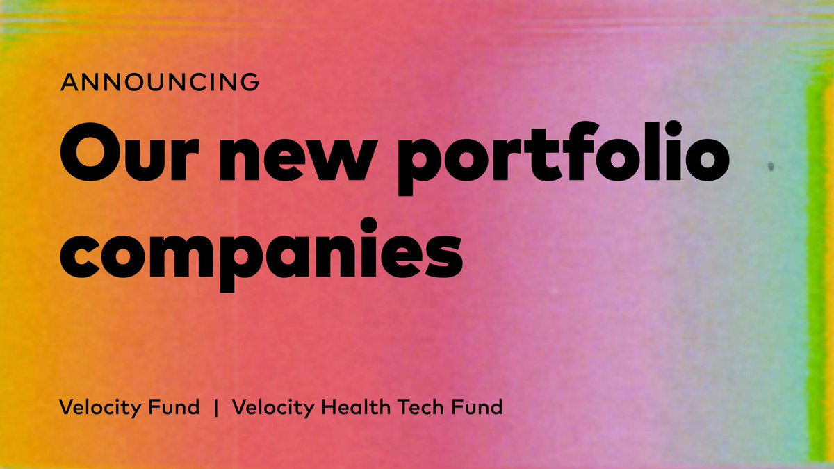 UWVelocity's tweet photo. We are pleased to announce the new portfolio companies of Velocity Fund &amp; Velocity Health Tech Fund! Thank you to Michelle Moon (@lgtechventures), Hamzah Nassif (@realventures), @Darian_Zigante (@WittingtonVC) for judging our finalists. Read the blog here: https://t.co/g5Tr1mSZkR https://t.co/ErUspMuyoK