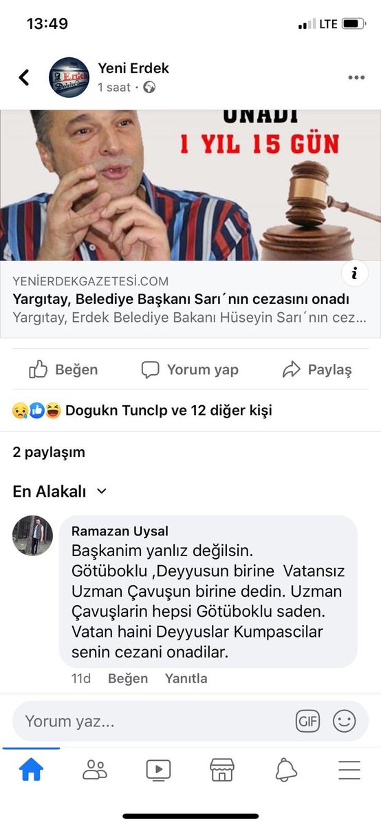 alitilkici38's tweet photo. #UzmanÇavuşaHakaret yapılan bu hakaretlere personellerine sahip çıkan @tcsavunma bakanlığının @TC_icisleri bakanlığının kayıtsız kalmayacağını hesabının sorulacağını umut ediyorum https://t.co/dTf9rPDd8H
