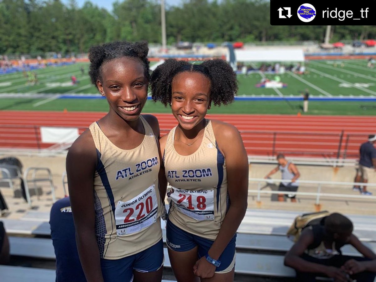 A year ago today, now rising Junior - Trinity and rising Sophomore - Amaya, at the USATF State meet at Westlake. Fresh off the track from running the 400mh (Trini) and 200mh (Amaya). Both qualified to Regionals in South Carolina.