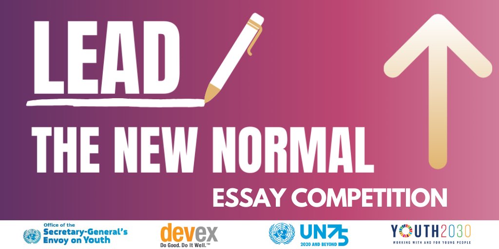 JenWilliamsEdu's tweet photo. Calling all high school teachers and young adults:
New @UN essay contest for 15-29 year old changemakers!
What is your vision for our world post #COVID19?
How do you think we should #LeadTheNewNormal?
More info 👉 https://t.co/PNbsoPk6mV @JoinUN75 #TeachSDGs #TakeActionEdu https://t.co/qaYXeAKcCe