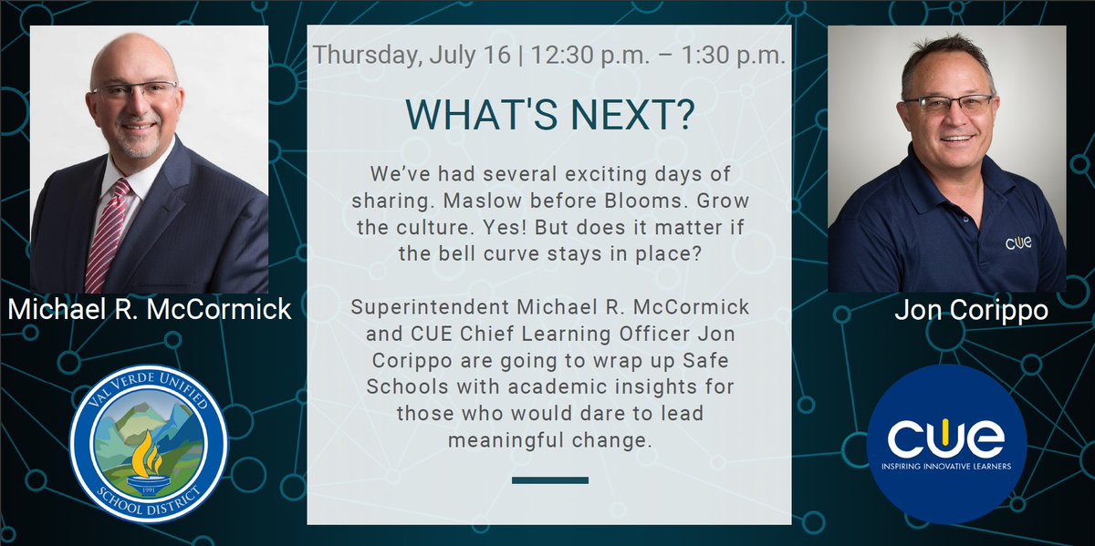 SafeSchoolsConf's tweet photo. Day 2: Our fourth and final general session: Closing remarks by Val Verde Unified School District's Superintendent, @ValVerdeSupt & CUE Chief Learning Officer, @jcorippo!
#SSC #SafeSchoolsConference #VirtualConference #KeynoteSpeakers
https://t.co/z7b3iYg0Qf https://t.co/0MoeZS5gcm