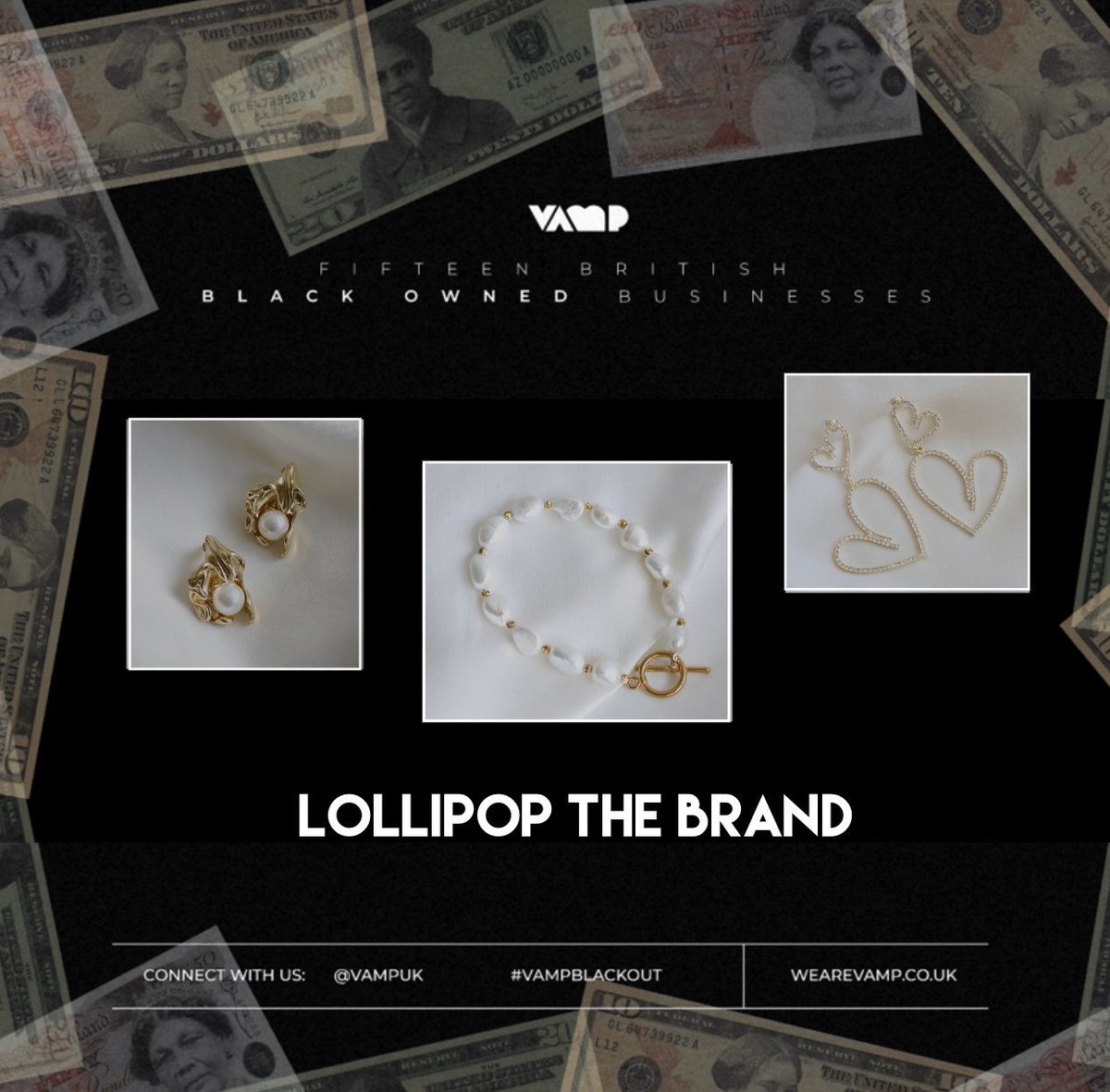 vampuk_'s tweet photo. #VAMPBlackOut DAY 1 🌟

Introducing #lollipopthebrand the black-owned designer brand that comprises of delicate pieces for everyday wear &amp; nights out! 💃🏾

The cutest earrings, hair clips, bracelets &amp; more - including customised pieces!

➡️  https://t.co/FvcgBplIYd https://t.co/9n2qMev0Pq