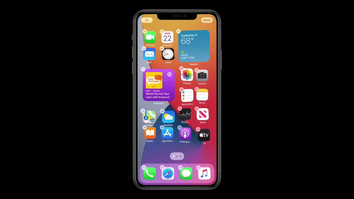 dro1d_off's tweet photo. В #iOS14 #Apple переработала виджеты: теперь их можно переносить прямо на рабочий стол вместе с другими приложениями. https://t.co/Zf3k5fv9Rc