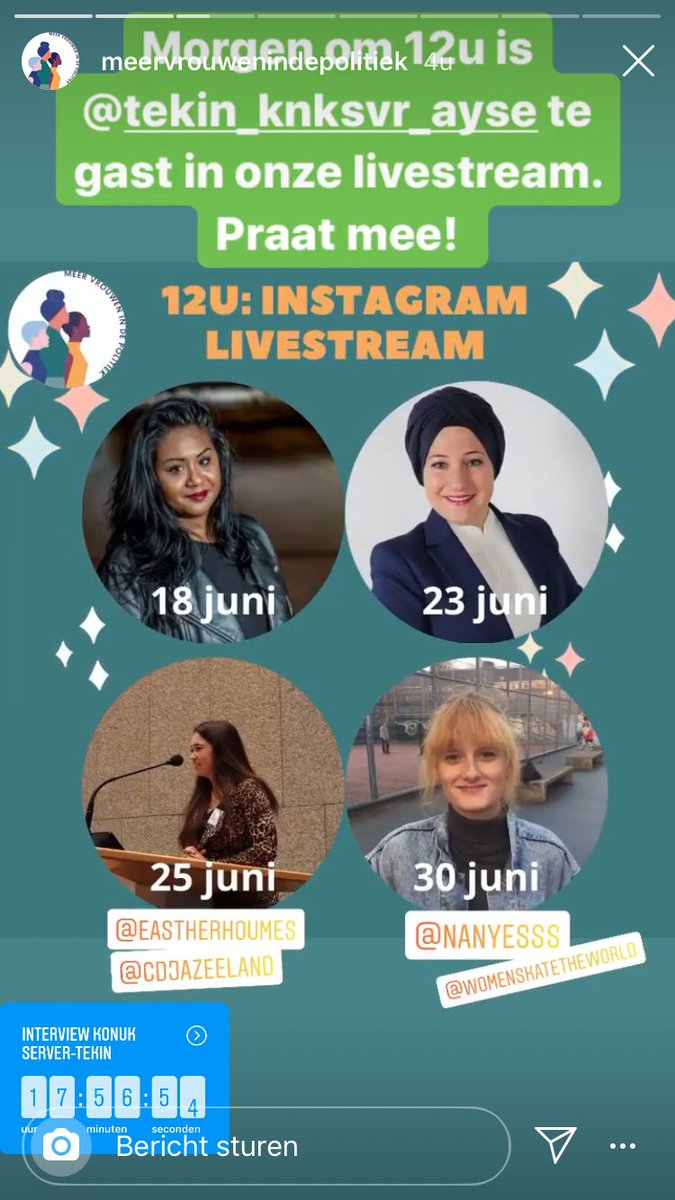 Morgen om 12 uur ben ik te gast in een instagram livesessie van @Meer_Vrouwen. Kijk jij ook mee? <a href="/StemopeenVrouw/">Stem op een Vrouw</a> @devikagauri #vrouwen #politiek #emancipatie #vrouwelijkepremier #vrouwelijkelijsttrekkers