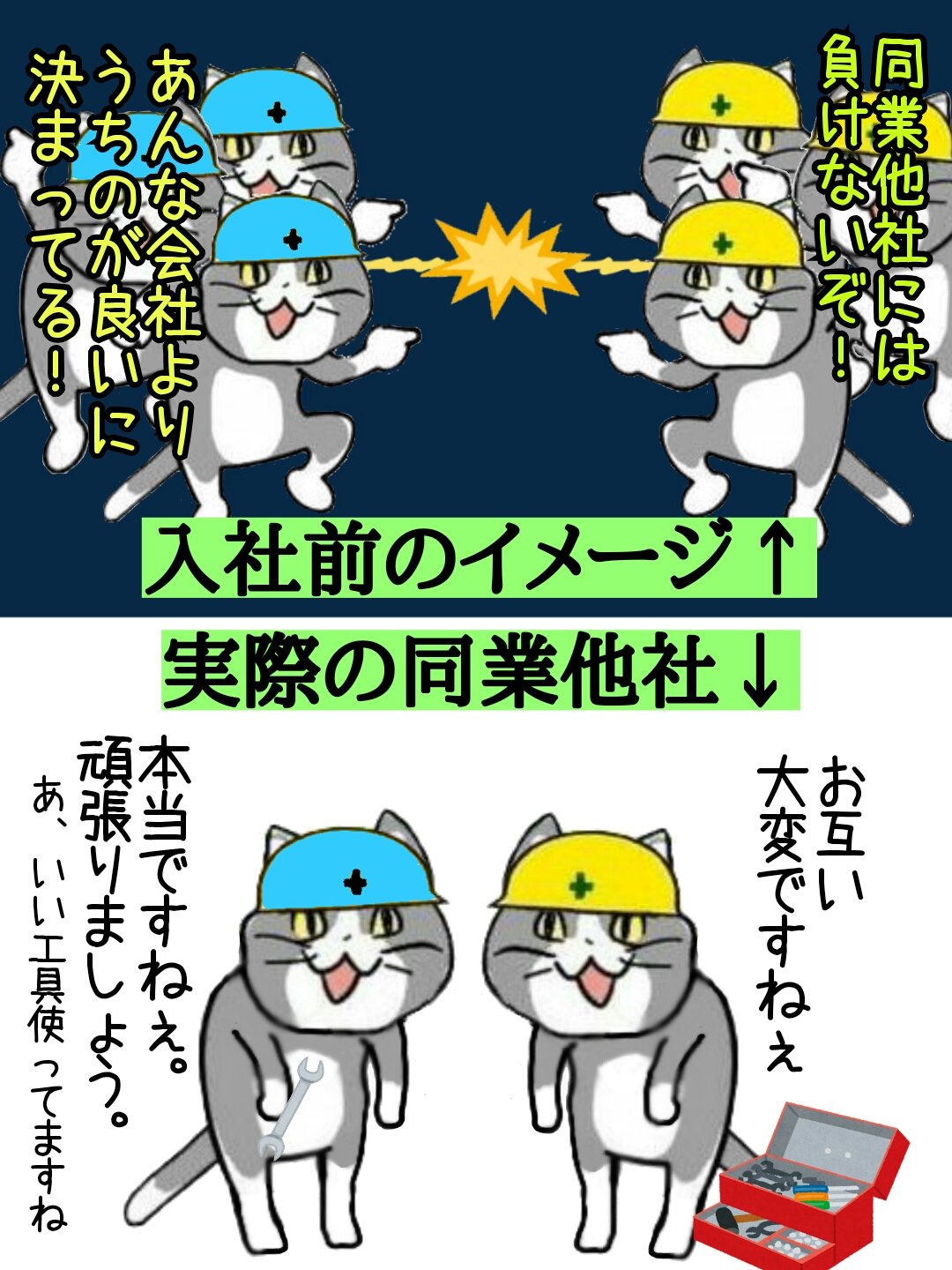 からあげのるつぼ 同業他社は言うほど争ってない 現場猫 T Co Rhdjcujfky Twitter