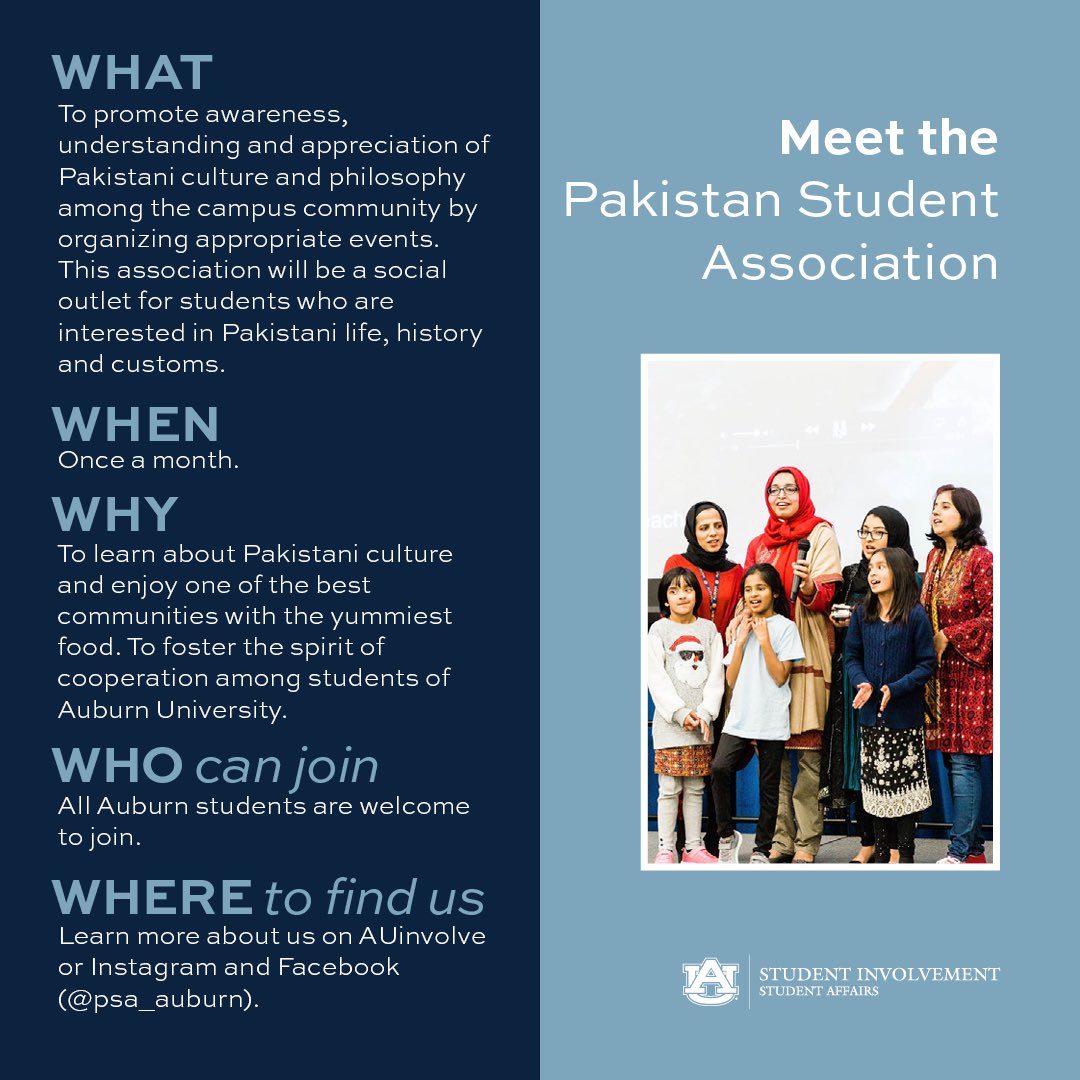 AUinvolve's tweet image. ❓Get to know the 5 Ws of Pakistan Student Association! #orgspotlight #organizationspotlight