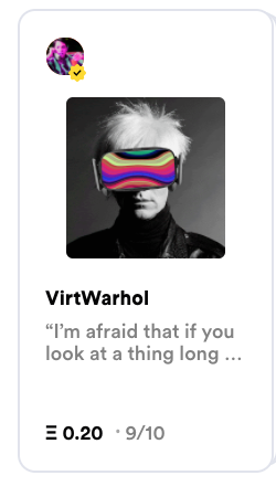 CollinsCustomIP's tweet photo. this piece by @Ferris_Bullish [10/10]
- was just highlighted in @rariblecom's ad reel,
- is 2 days old and arready on P2 Most Viewed, https://t.co/m42HJthwSO,
- was very well received at #cryptoartathon 

i can't make a gif now, but is def worth a look
https://t.co/ay5XMq3kYy https://t.co/7gc14w2FU7