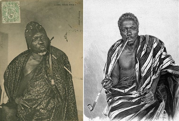 Roi Béhanzin ( Bénin )Roi du Dahomey ( actuel Bénin ) . Il s’est farouchement opposé a l’arrivée des français sur son territoire de 1892 à 1894. Battu, les français décideront d’exiler Béhanzin en Martinique, pour éviter toute nouvelle révolte.