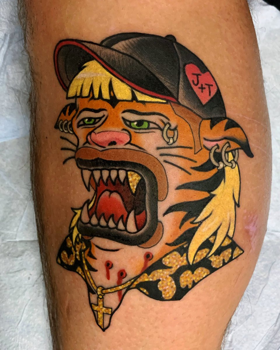 My contribution to the internet today. Hide ya husband, hide ya tigers. #suckypanther 
#suckytattoos #joeexotic #joeexoticmemes #joeexoticsuckypanther