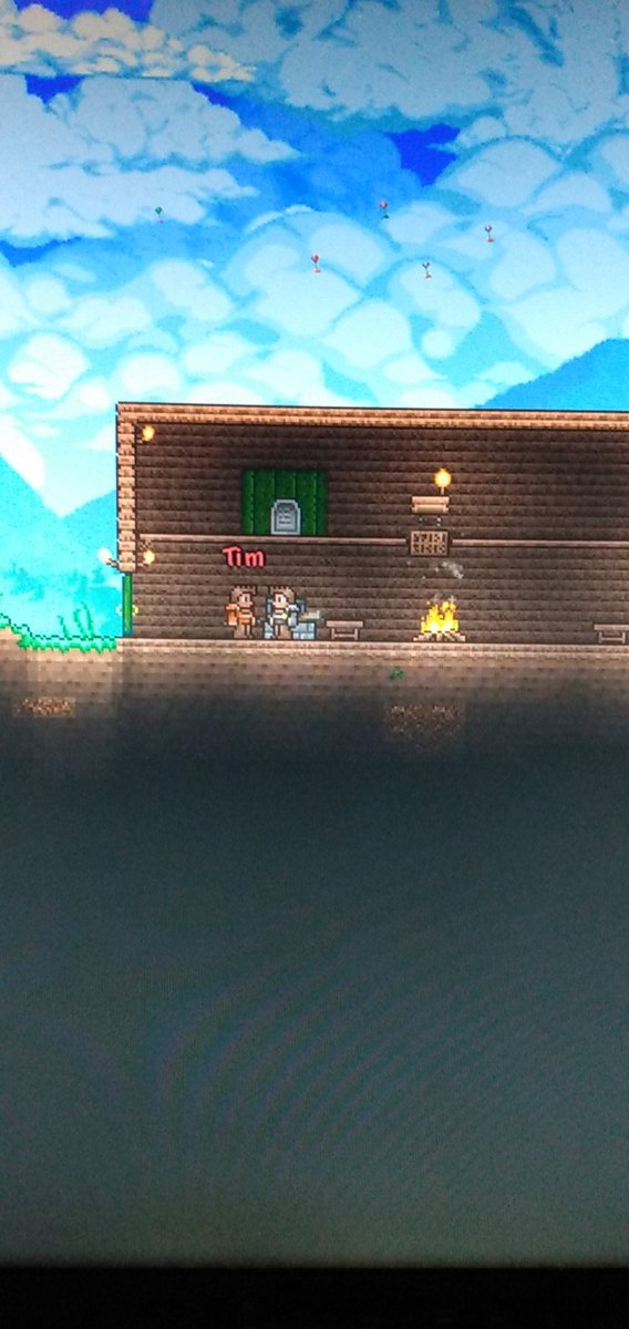 first hour of Terraria with  @0325WOW and still don't have enough copper to make a sword
