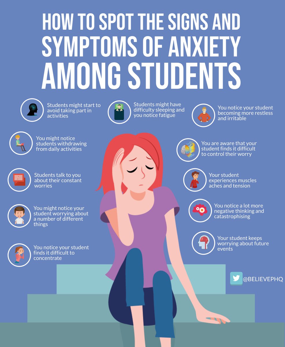 BelievePHQ's tweet photo. How to spot the signs and symptoms of anxiety among students https://t.co/62jIqVtqDa