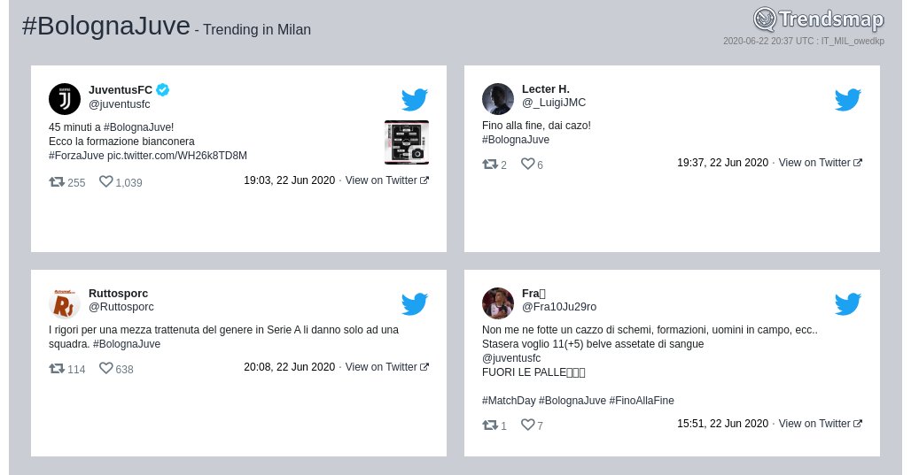 TrendsMilano's tweet photo. #bolognajuve è ormai una tendenza in #Milan

https://t.co/STo6N3381w https://t.co/kQgubpoIyL