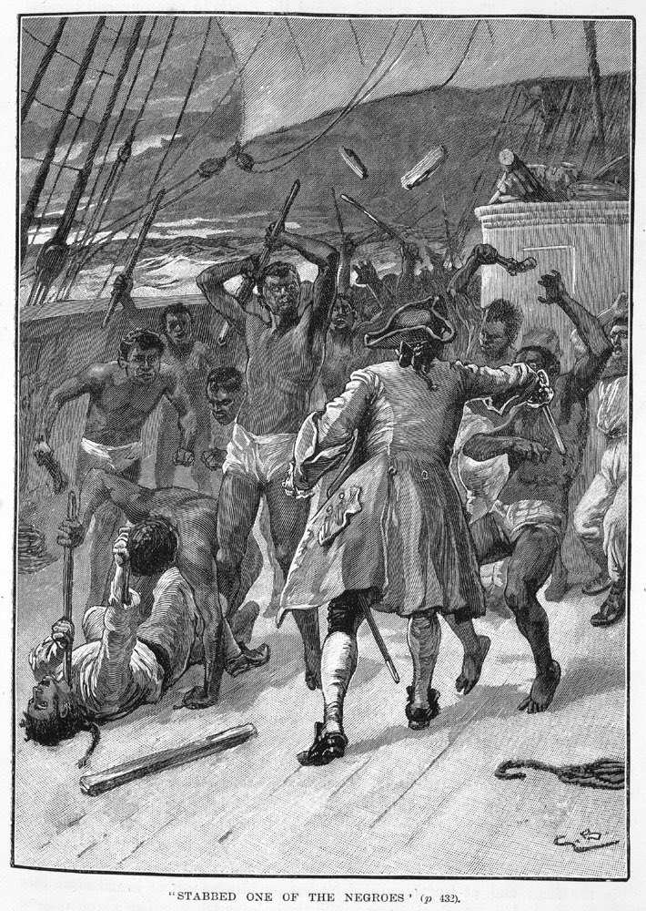 Un exemple de résistance dans les navires négriers : en 1767, les esclaves à bord du navire britannique L’Industry se soulèvent, massacrent l’équipage et regagne le continent africain.