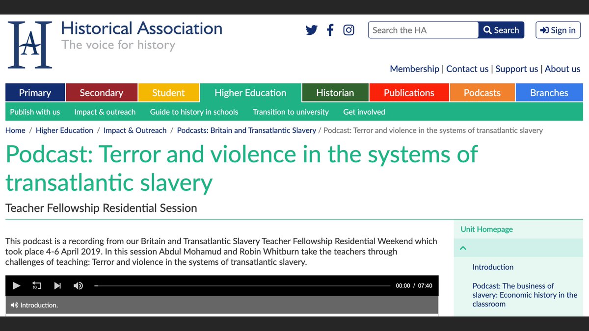 The blog details the important stuff: the way the texts and sources interacted, Michel-Rolph Trouillot's work on the silences in history, the care & intellectual nurture from  @Justice2History  @histassoc & others over the personally challenging, sensitive task of teaching slavery.