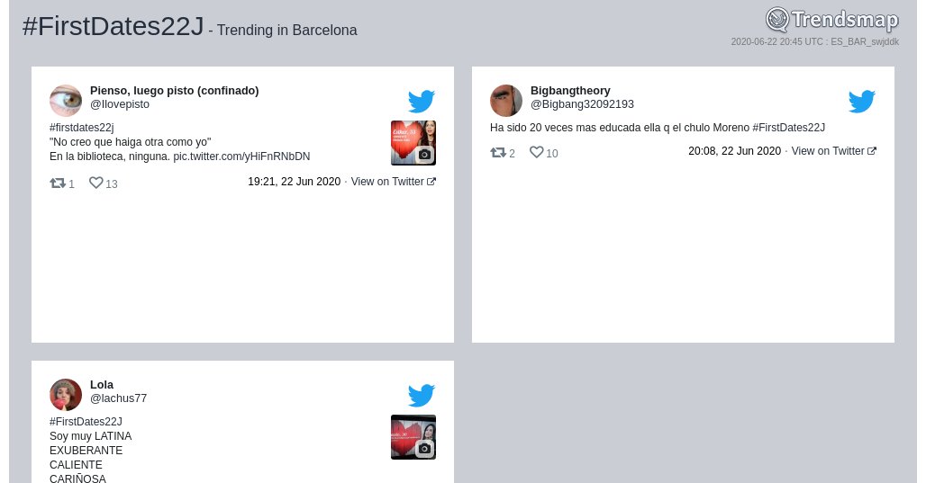 #firstdates22j es ahora una tendencia en #Barcelona

trendsmap.com/r/ES_BAR_swjddk