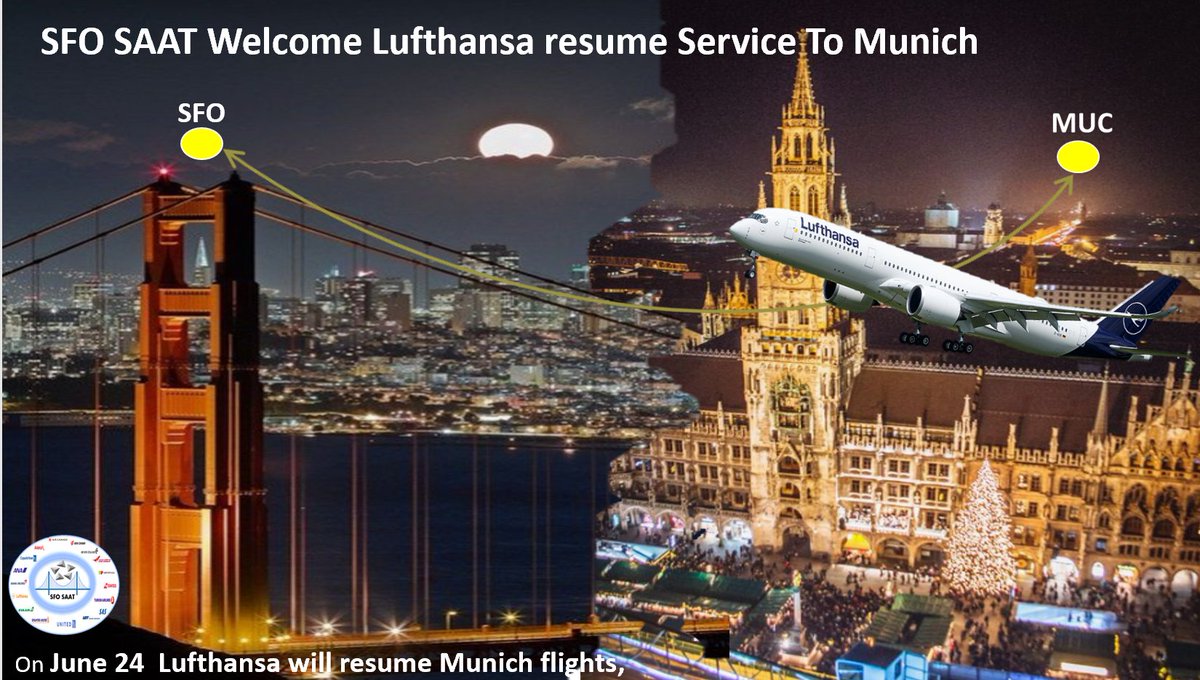 SaatSfo's tweet photo. Exciting News.  We welcome Lufthansa back to SFO. Together we are strong.  @SaatSfo @FrazAtUnitedSFO @weareunited https://t.co/HZRKj6dXSv