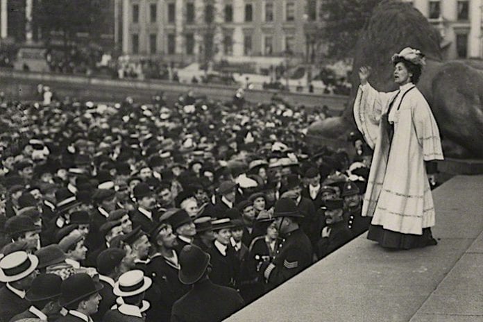 day 20 : emmeline pankhurstbritish political activist; she was the leader of the suffragette movement and had to go to prison 15 times through her fight for women's votelovers include other suffragettes such as ethel smyth (seen shielding her from getting arrested in 3)