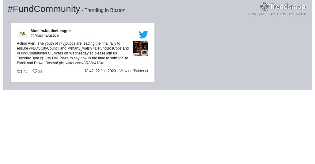 Trendsmap Boston tweet media