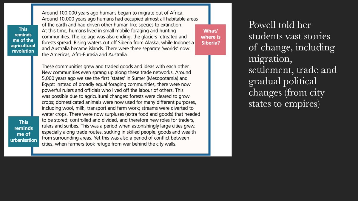 A key impact of  @SuzanneLPowell's use of historical scale, was her students' ability to tackle a Q about why Britain began to establish an empire in the 16thC & not before ( @KerryKitsch klaxon). The wide global & temporal reach was transformative. And just look at her knowledge.