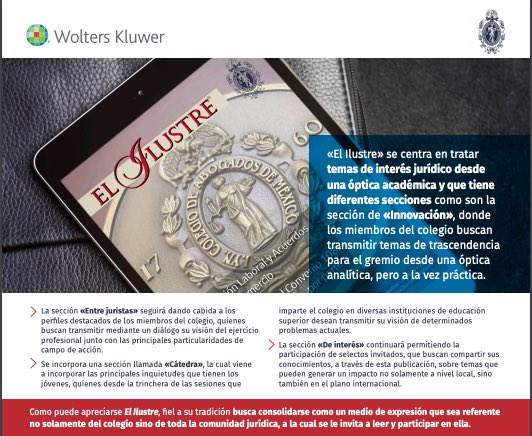 INCAM_Abogados's tweet photo. El Ilustre trata temas de interés jurídico desde una óptica académica y que tiene diferentes secciones, tales como "innovación". https://t.co/9GF1Da4vrY
