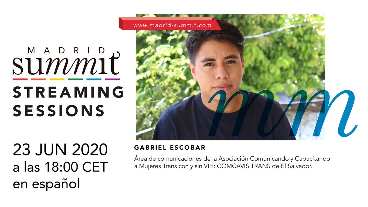 MadridSummit's tweet photo. Por la tercera vez, Madrid Summit cuenta con el liderazgo de @comcavistrans en cuanto a los derechos trans.
No pierdas mañana a las 18:00 CET la #StreamingSession con Gabriel Escobar, quien nos va a contar la situación actual en El Salvador durante la pandemia COVID-19. https://t.co/hBlytQBcuQ