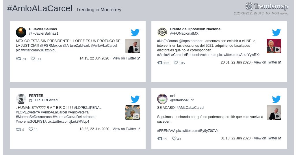 #amloalacarcel es ahora una tendencia en #Monterrey

trendsmap.com/r/MX_MON_ojivwu