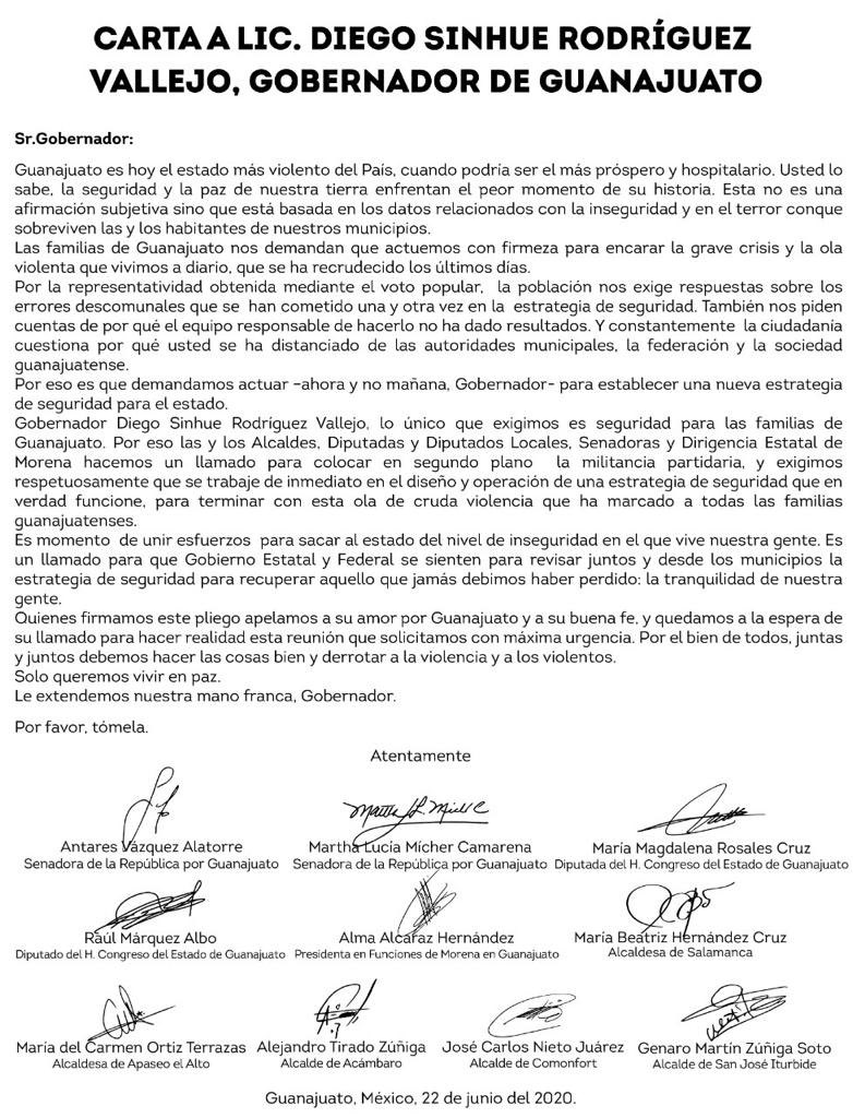 CitlaHM's tweet photo. La violencia generada por el crimen organizado requiere una estrategia de seguridad funcional, que deje fuera la politiquería y ponga como prioridad la vida de las personas.

@diegosinhue, nos sumamos al atento llamado para unir esfuerzos y pronto llevarle paz a Guanajuato. https://t.co/YGEZu1l6Xw