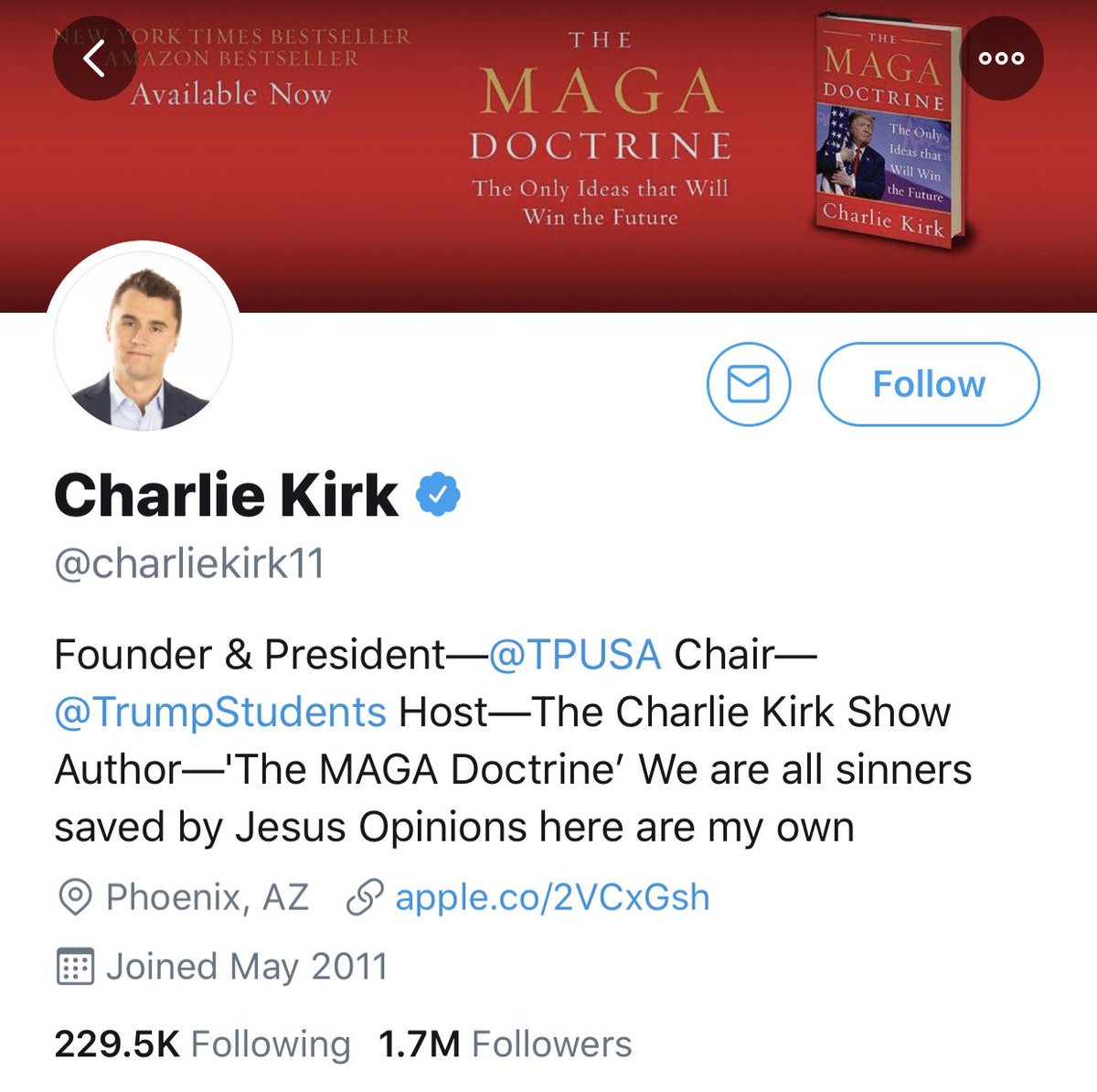 10) Hey you know who else gets 501(c)3 status? Churches! Ok back to  @TPUSA and a look at it’s “Founder & President”  @charliekirk11