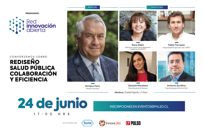 La Red de Innovación Abierta <a href="/latercer/">latercer films</a>-@pulso_tw,  proyecto en el cuál participamos con @RocheChile, los invitan al primer seminario online "Rediseño Salud Pública: Colaboración y Eficiencia".
Inscripción: url2.cl/dzQMy
#innovación #colaboración