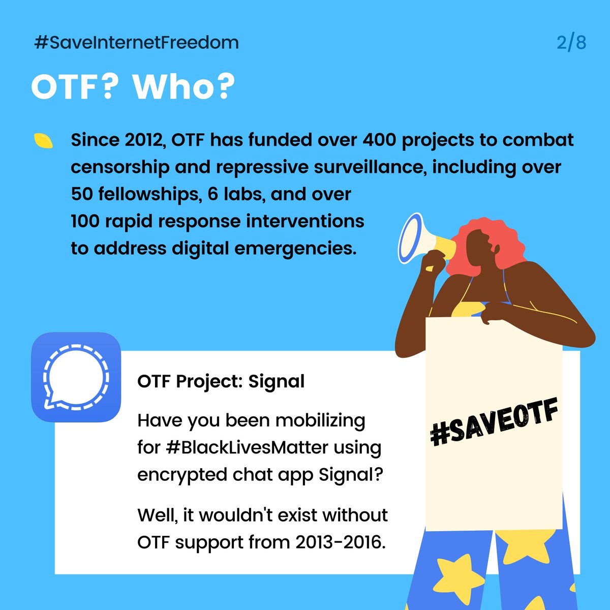 SaveOTF's tweet image. Over 2 billion people use OTF-supported technology, and more than two-thirds of all mobile users globally have technology incubated by OTF on their device. Save @OpenTechFund from @USAGMgov&apos;s takeover!