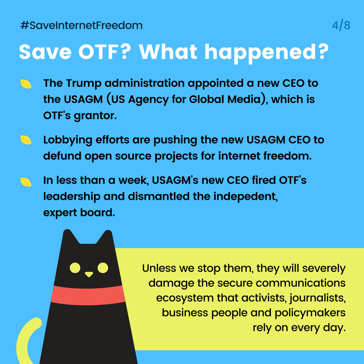 SaveOTF's tweet image. Over 2 billion people use OTF-supported technology, and more than two-thirds of all mobile users globally have technology incubated by OTF on their device. Save @OpenTechFund from @USAGMgov&apos;s takeover!