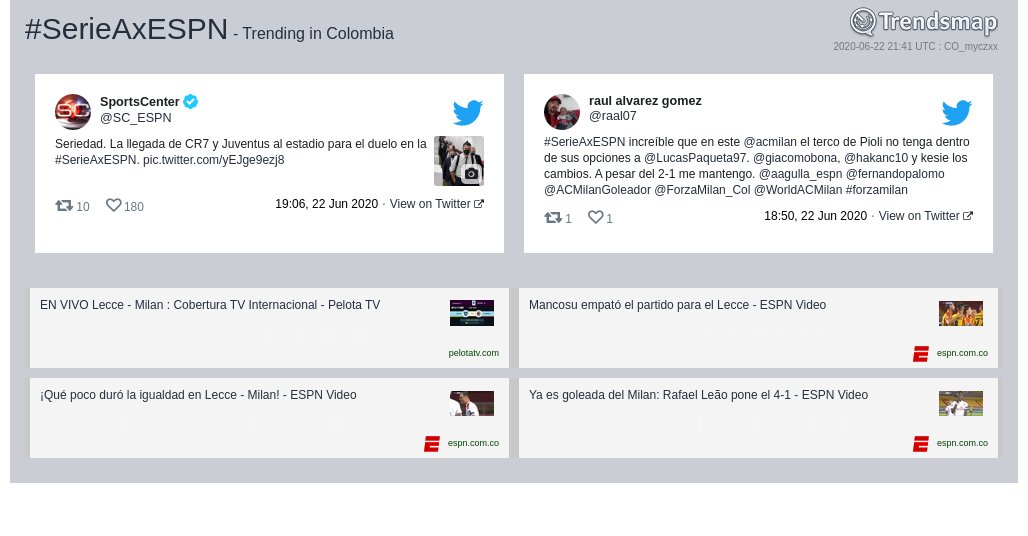 #serieaxespn es ahora una tendencia en Colombia

trendsmap.com/r/CO_myczxx