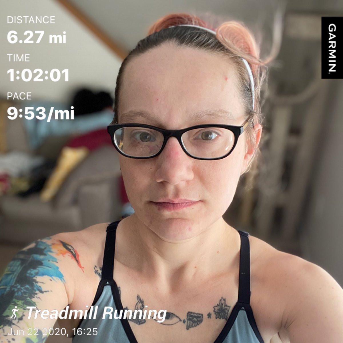 #garmin #garminforerunner #garminforerunner235 #runhappy #treadmill #dreadmill #itstoohotoutside #brooksrunning #tattooedrunner #gvrat #gvrat1000k