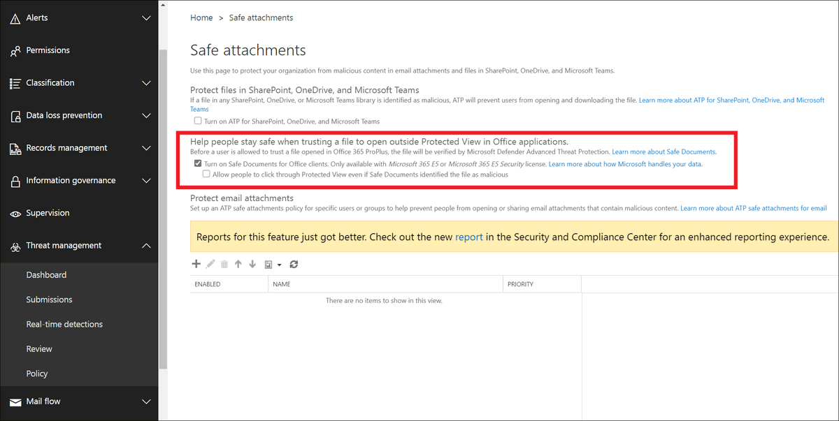 MSThreatProtect's tweet image. Safe Documents is now generally available! Learn about the unique integration between @Office365 and Microsoft Defender ATP that automatically verifies documents against the latest known risks and threat profiles: techcommunity.microsoft.com/t5/microsoft-3… #mdatp #office365 #cybersecurity