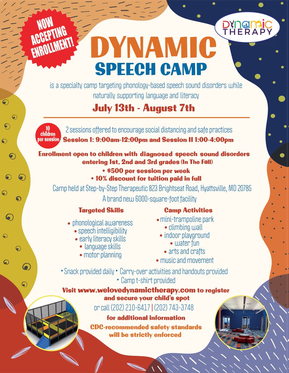DynamicTllc's tweet photo. #speechcamp #speechtherapy #WashingtonDC #maryland #Virginia #kids #dynamictherapy https://t.co/wdy13KwVDS
