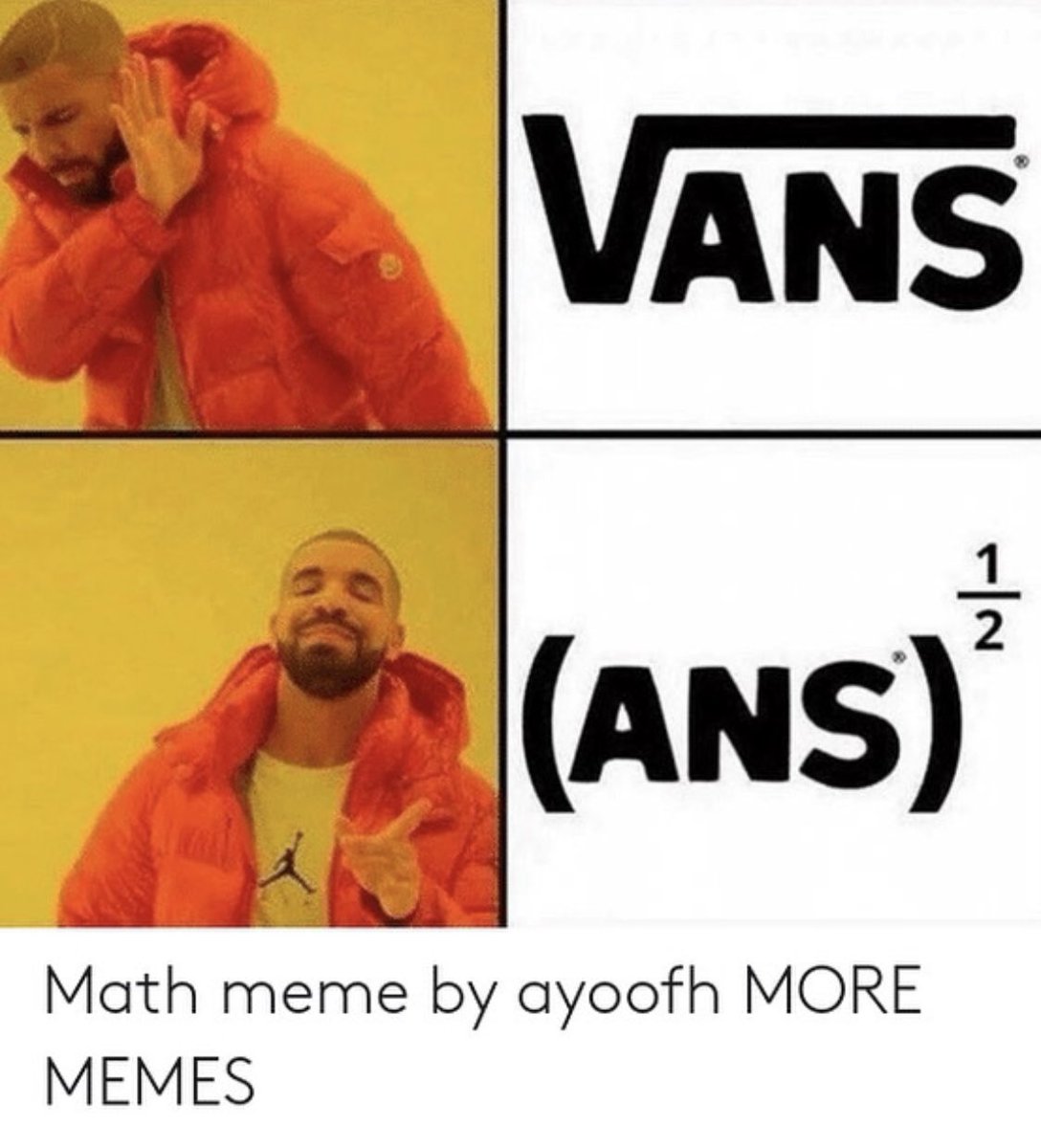 DesMatheux's tweet photo. #vans #calcul #math #maths #mathsjoke #lovemaths https://t.co/QP8wpnh8AB