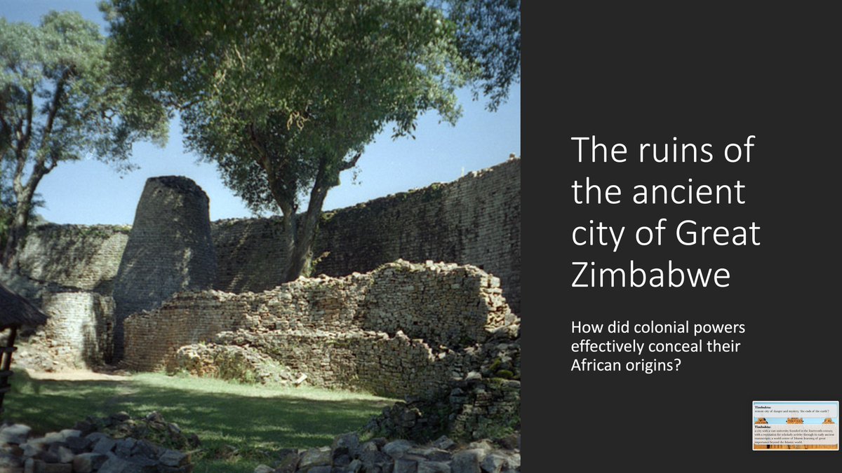 A very different conceptual focus was chosen by  @Abdul_Mohamud  @whitburn_robin from all the above: Interpretations of the past. As they switched to Great Zimbabwe, why was this so appropriate? How did they show changing interpretations over time?