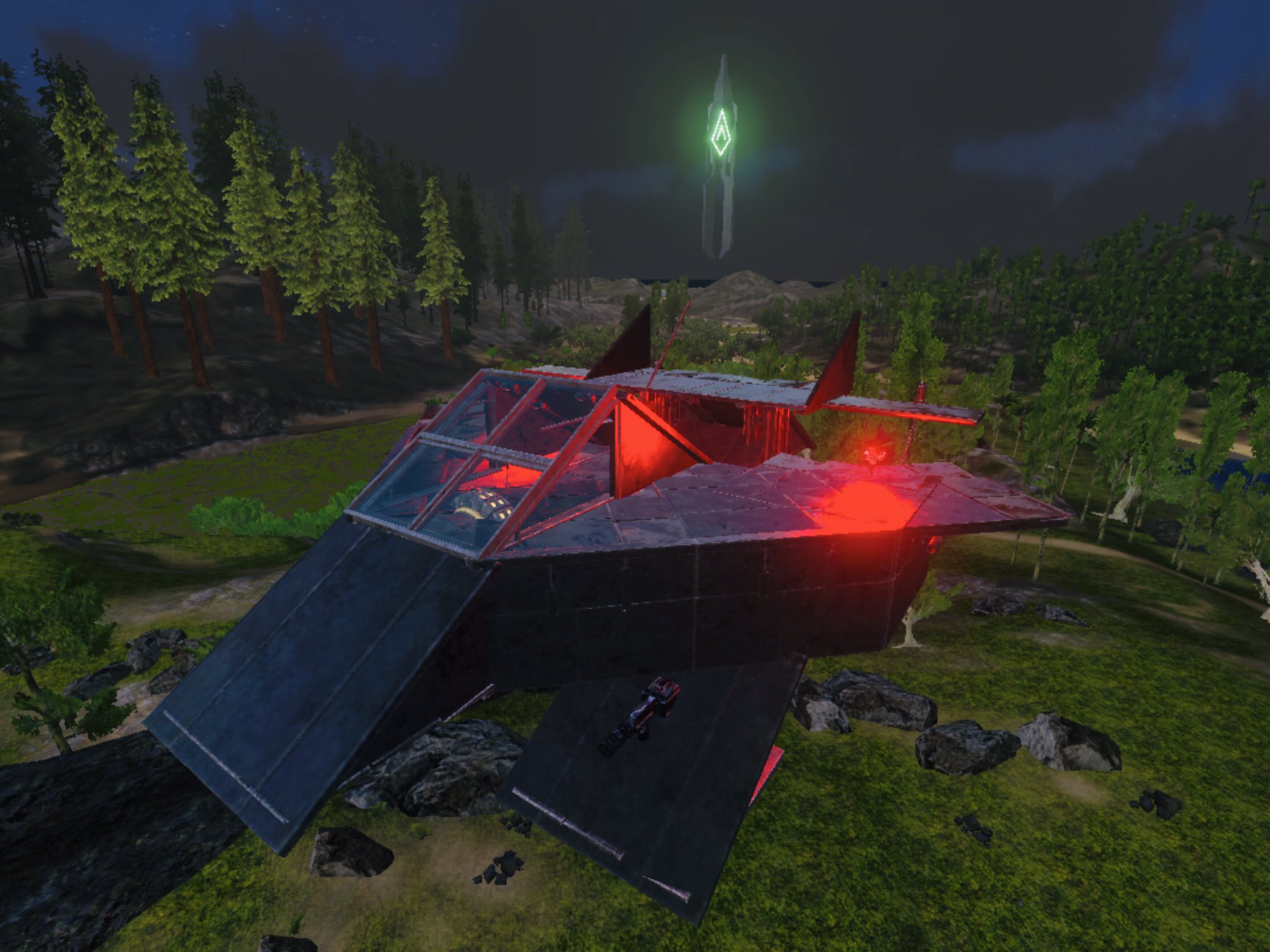 けめ Ark Mobile 無駄建築シリーズno 014 空中戦 出動 戦闘機アークマスター 笑 Pvp でお馴染みの空中タレットのテクニックで建築しました 柱1本分しかサポートを受けられないので 広さを出せない中で可能な限り戦闘機っぽく 空中建築で土台を