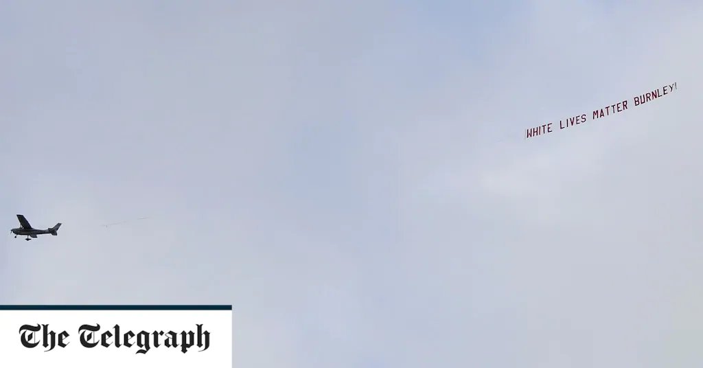 So the "White Lives Matter" banner that was flown over the Burnley vs Manchester City game earlier this evening appears to have been towed by G-ENEA, a Cessna which is registered to Air Ads Ltd. http://air-ads.com 