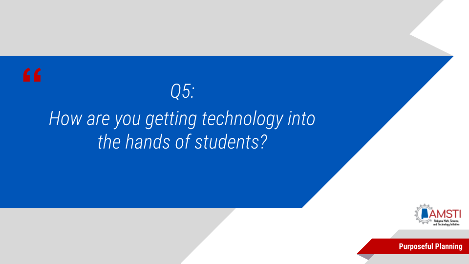 Q5: How are you getting technology into the hands of students? #UMSUL2020 <a href="/AMSTI_UM/">AMSTI_UM</a> <a href="/AMSTI4all/">AMSTI</a> <a href="/ShakeUpLearning/">Shake Up Learning</a>